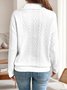 Lässig Schalkragen Unifarben Sweatshirt Reißverschluss