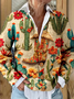 Damen Gestrickt Farbblock Langarm Bequem Lässig Strickjacke