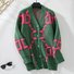 Damen Wolle/Stricken Abstrakt Langarm Bequem Lässig Strickjacke