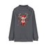Lässig Mock Neck Weihnachten Elch Sweatshirt Reißverschluss