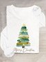 Lässig Weihnachtsbaum Rundhals Langarm T-Shirt
