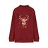 Lässig Mock Neck Weihnachten Elch Sweatshirt Reißverschluss