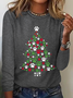 Lässig Weihnachten Rundhals Langarm T-Shirt