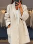 Damen Wolle/Stricken Unifarben Langarm Bequem Lässig Strickjacke
