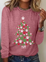 Lässig Weihnachten Rundhals Langarm T-Shirt