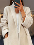 Damen Wolle/Stricken Unifarben Langarm Bequem Lässig Strickjacke