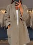 Damen Wolle/Stricken Unifarben Langarm Bequem Lässig Strickjacke