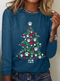 Lässig Weihnachten Rundhals Langarm T-Shirt