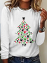 Lässig Weihnachten Rundhals Langarm T-Shirt