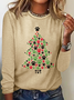 Lässig Weihnachten Rundhals Langarm T-Shirt