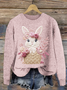 Damen Gestrickt Ahornblatt Langarm Bequem Lässig Pullover