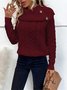 Damen Garn/Wollgarn Unifarben Langarm Bequem Lässig Pullover