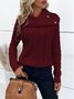 Damen Garn/Wollgarn Unifarben Langarm Bequem Lässig Pullover