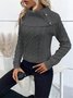 Damen Garn/Wollgarn Unifarben Langarm Bequem Lässig Pullover
