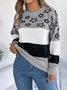 Damen Garn/Wollgarn Gestreift Langarm Bequem Lässig Pullover