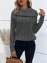 Damen Garn/Wollgarn Unifarben Langarm Bequem Lässig Pullover