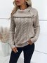 Damen Garn/Wollgarn Unifarben Langarm Bequem Lässig Pullover