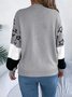 Damen Garn/Wollgarn Gestreift Langarm Bequem Lässig Pullover