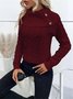 Damen Garn/Wollgarn Unifarben Langarm Bequem Lässig Pullover
