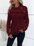 Damen Garn/Wollgarn Unifarben Langarm Bequem Lässig Pullover