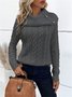 Damen Garn/Wollgarn Unifarben Langarm Bequem Lässig Pullover