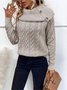 Damen Garn/Wollgarn Unifarben Langarm Bequem Lässig Pullover