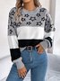 Damen Garn/Wollgarn Gestreift Langarm Bequem Lässig Pullover