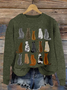 Damen Gestrickt 3d Drucken Langarm Bequem Lässig Pullover