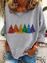 Lässig Rundhals Weihnachten Sweatshirt