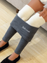 Lässig Unifarben Knöchelhose Leggings