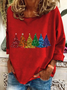 Lässig Rundhals Weihnachten Sweatshirt