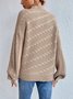 Damen Wolle/Stricken Unifarben Langarm Bequem Lässig Pullover