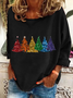 Lässig Rundhals Weihnachten Sweatshirt
