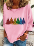 Lässig Rundhals Weihnachten Sweatshirt