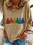 Lässig Rundhals Weihnachten Sweatshirt