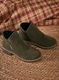 Retro Unifarben Reißverschluss Niedrig Klassische Stiefel