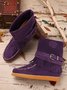 Retro Unifarben Slip On Flach Klassische Stiefel