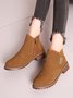 Retro Unifarben Reißverschluss Niedrig Klassische Stiefel