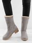 Lässig Unifarben Slip On Blockabsatz Schneestiefel