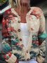 Damen Wolle/Stricken Geometrisch Langarm Bequem Lässig Strickjacke