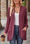 Damen Unifarben Langarm Bequem Lässig Strickjacke