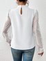 Lässig Unifarben Mock Neck Langarm T-Shirt