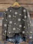 Damen Gestrickt Tier Langarm Bequem Lässig Pullover