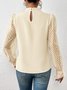 Lässig Unifarben Mock Neck Langarm T-Shirt