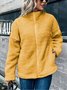 Damen Unifarben verdicken Weit Jacke