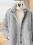 Damen Gestreift verdicken Weit Jacke