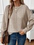 Damen Unifarben Langarm Bequem Lässig Pullover