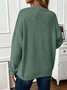 Damen Unifarben Langarm Bequem Lässig Pullover