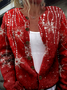 Damen Gestrickt 3d Drucken Langarm Bequem Retro Strickjacke