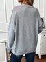 Damen Unifarben Langarm Bequem Lässig Pullover
